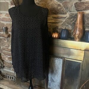 Chic Black Polka Dot Sleeveless Blouse